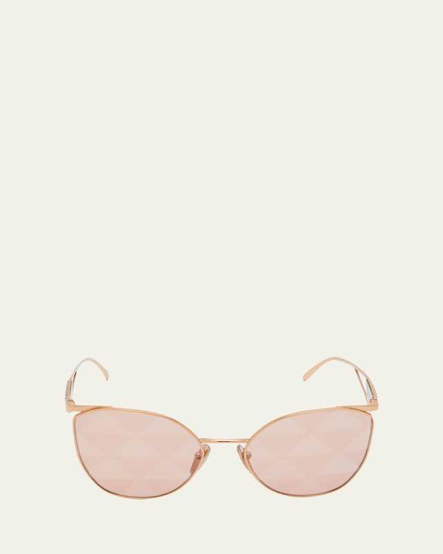 Triangle Logo Metal & Plastic Cat-Eye Sunglasses